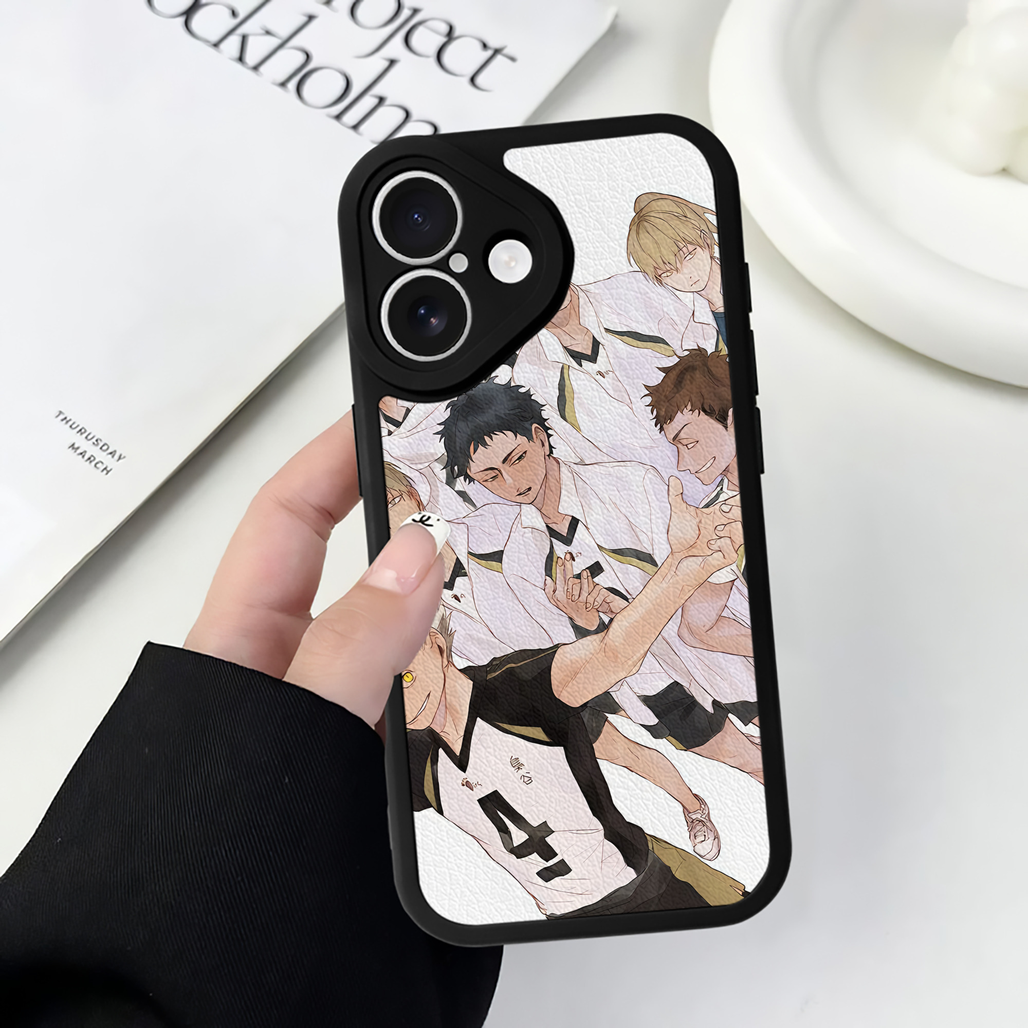 （画像用） ハイキュー!! Haikyu!! 【iPhone 16シリーズ対応】シリコンスマホケース（レザー調） 材質：シリコン